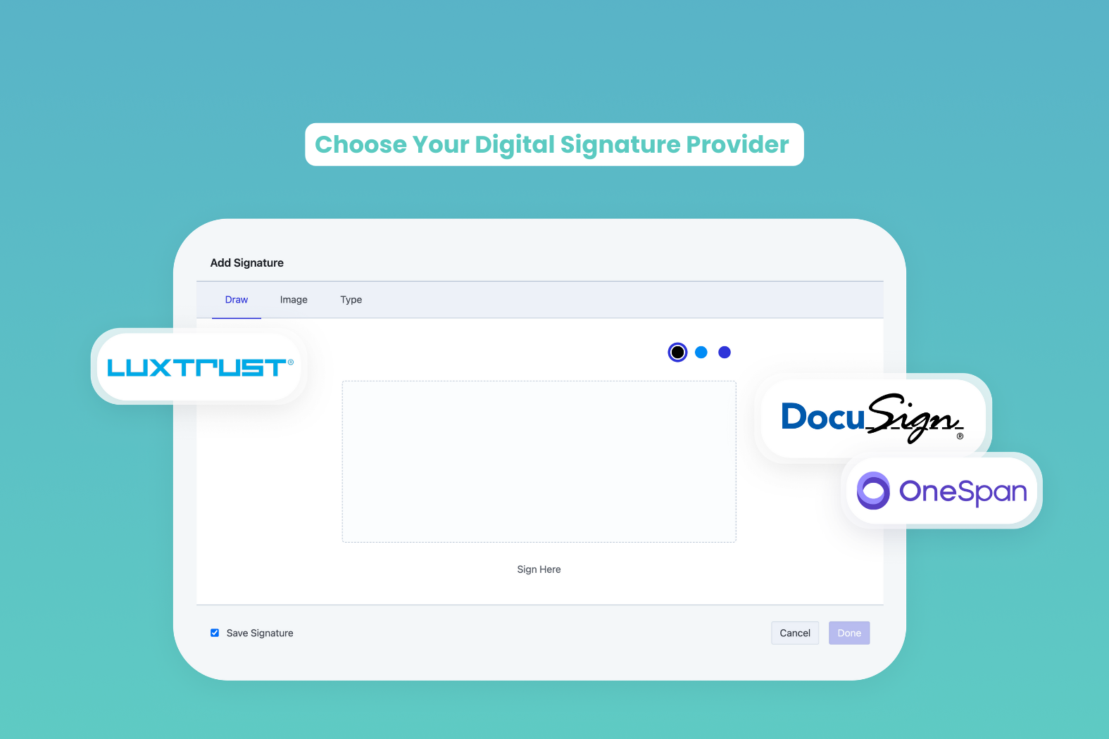 screenshot of Mobilu Digital Signature